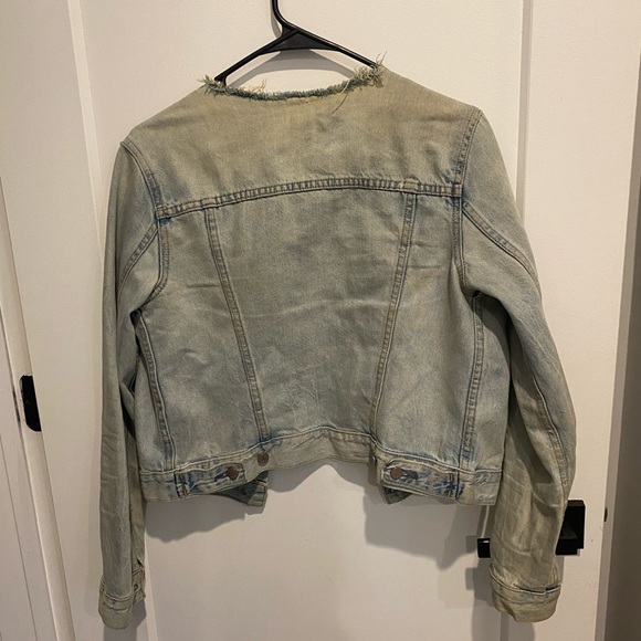 Gap1969 RN 54023 vintage/retro style distressed + cropped denim jacket - Picture 3 of 4